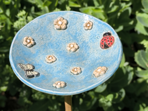 Steck-Insektentränke blau, Blümchen - VERKAUFT - (gerne stelle ich sie für dich ein weiteres mal her)