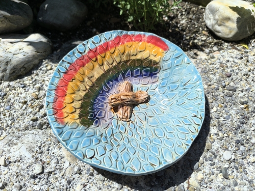 Preview: Bodentränke Regenbogen für Vögel Igel & Co.