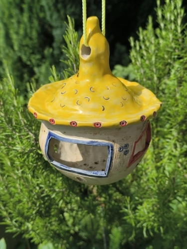 Vogelfutterkugel, Keramik, Handgearbeitet
