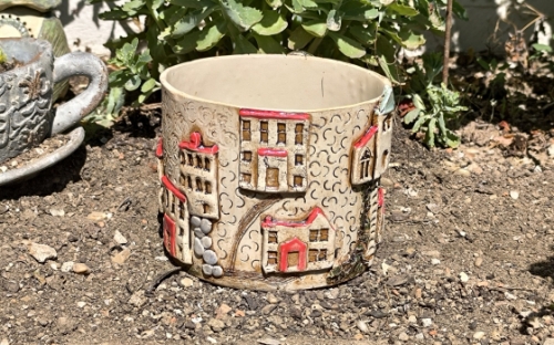 Preview: Mediterraner Blumenübertopf "Toska-D"