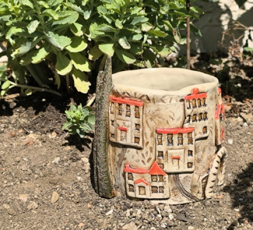 Mediterraner Blumenübertopf "Toska-F"