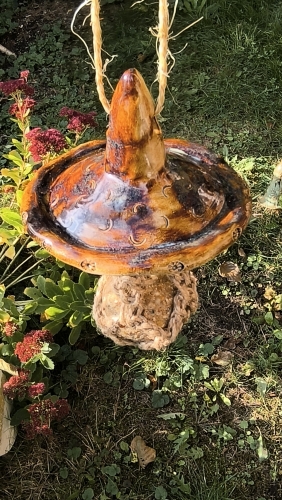 Preview: Meisenknödelhalter, Meisenknödeldach mit Sisalnetz, frostfest