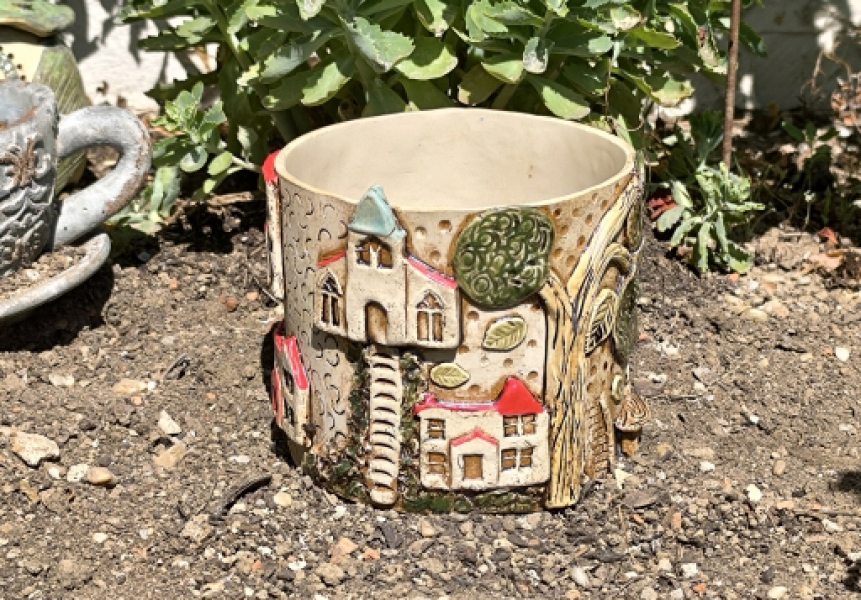 Mediterraner Blumenübertopf "Toska-D"