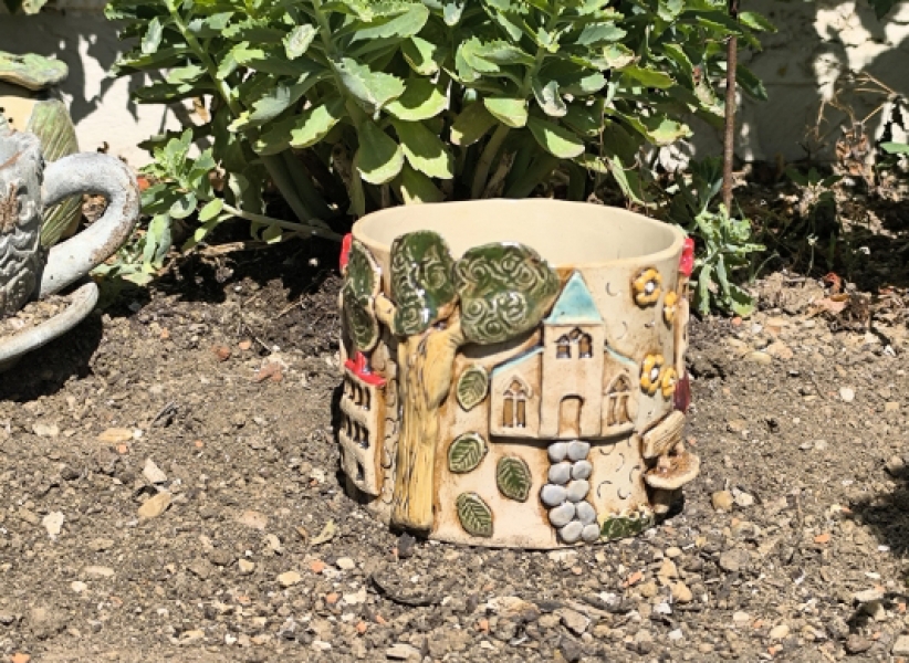 Mediterraner Blumenübertopf "Toska-F"