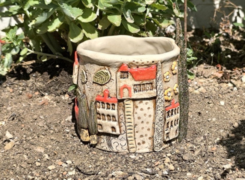 Mediterraner Blumenübertopf "Toska-F"